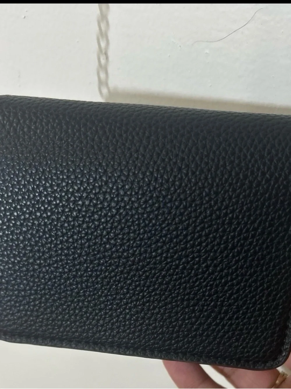Coach Women's Black Leather Crossbody Chain Wallet